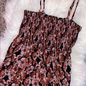 Plus size Pink and rust Floral dress